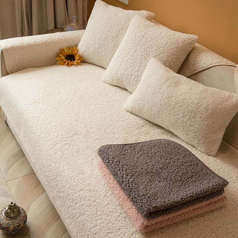 Plush Fleece Sofa Throw Cover 90x160 cm - Lusomart