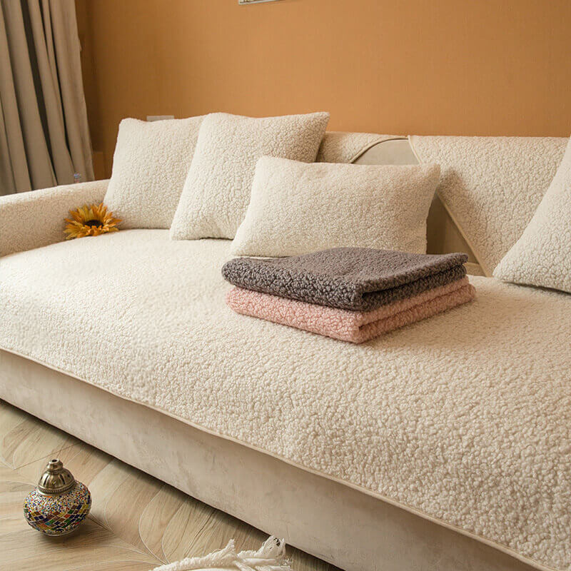 Plush Fleece Sofa Throw Cover 90x160 cm