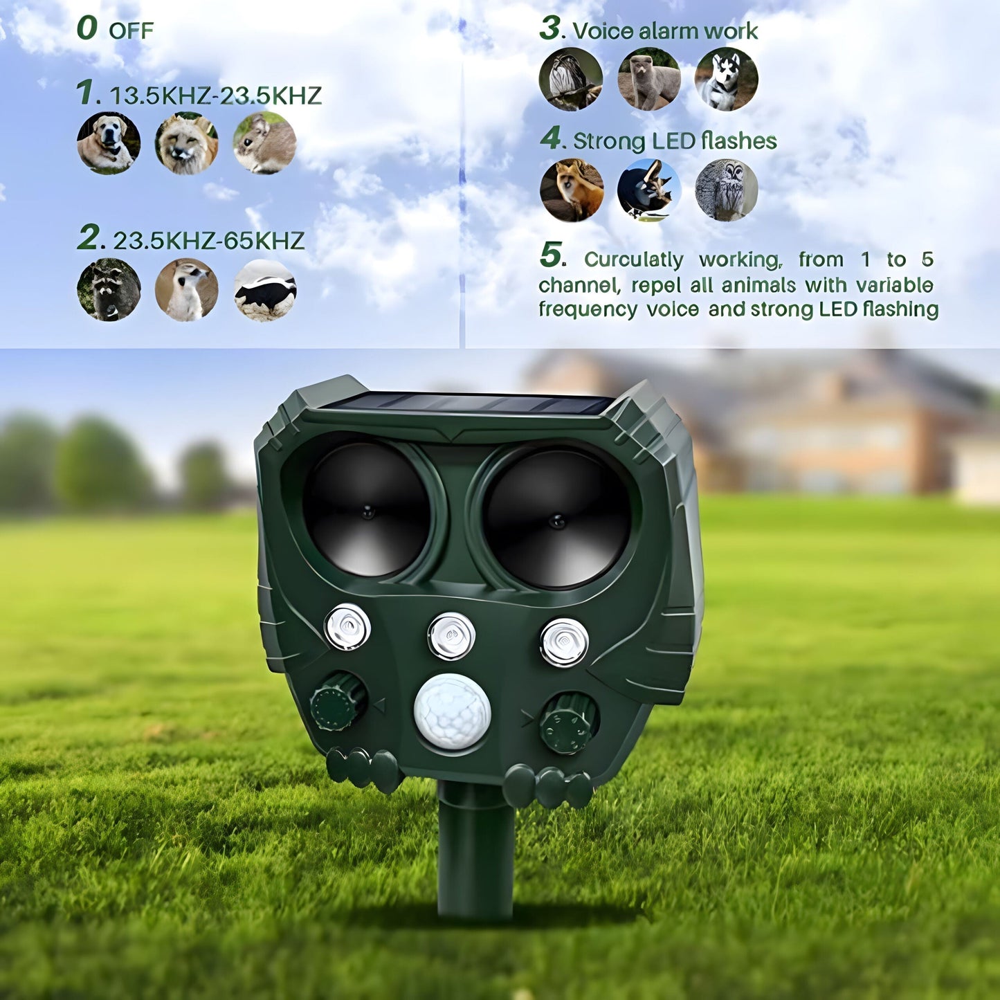 Outdoor Pest Repeller for Cats, Foxes and Birds