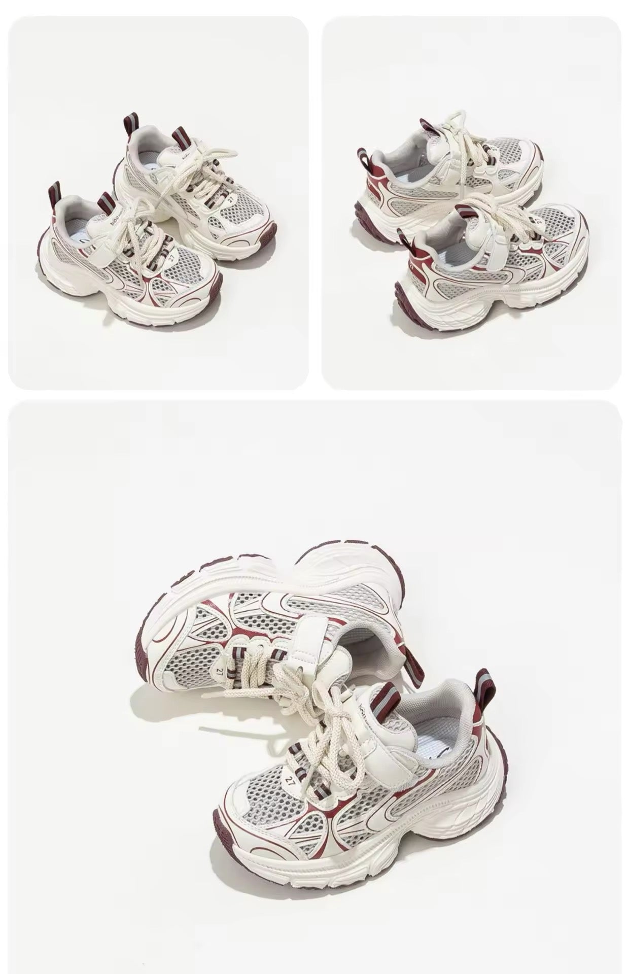 Unisex Kindersneakers Zwart-Wit Ademend Lichtgewicht Slip-On Maat 26-33 1