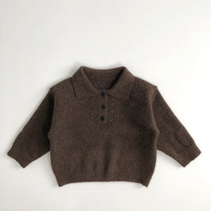 Unisex Long Sleeve Polo Shirt Warm Cotton Blend Kids 1-7 Years 3