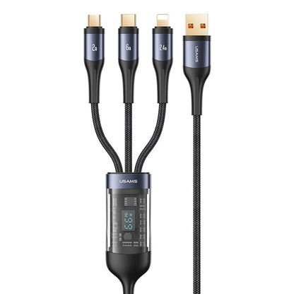 Quick 3-in-1 USB Charging Cord with LED Screen - Lusomart