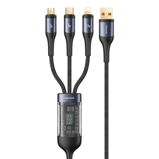 Quick 3-in-1 USB Charging Cord with LED Screen - Lusomart