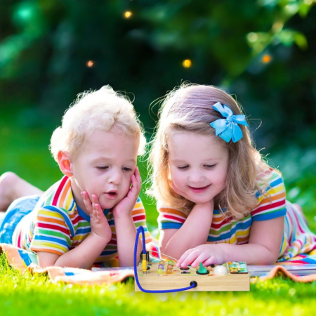 Fun Learning Wooden Toy Board with Lights - Lusomart