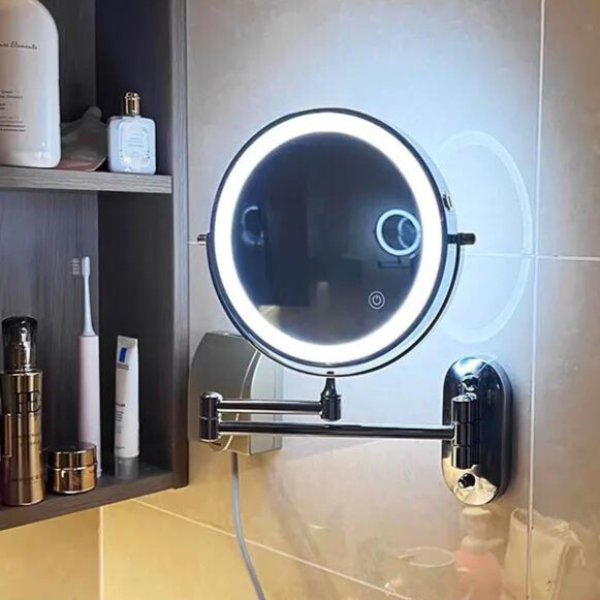 Compact LED Lighted Makeup Mirror with Rechargeable Battery - Lusomart