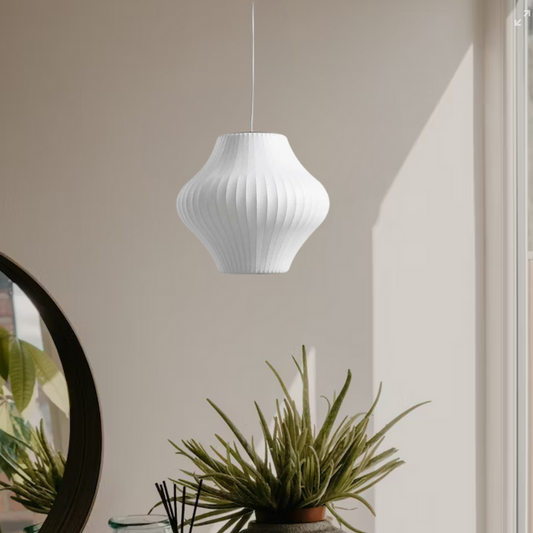 Luxury Metal and Silk Hanging Lamp - Lusomart