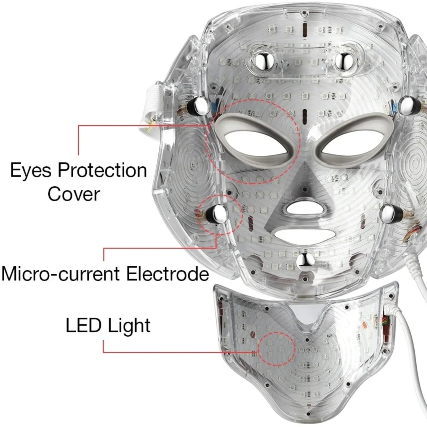 Rejuvenating 7 Color LED Face Mask With Neck Care