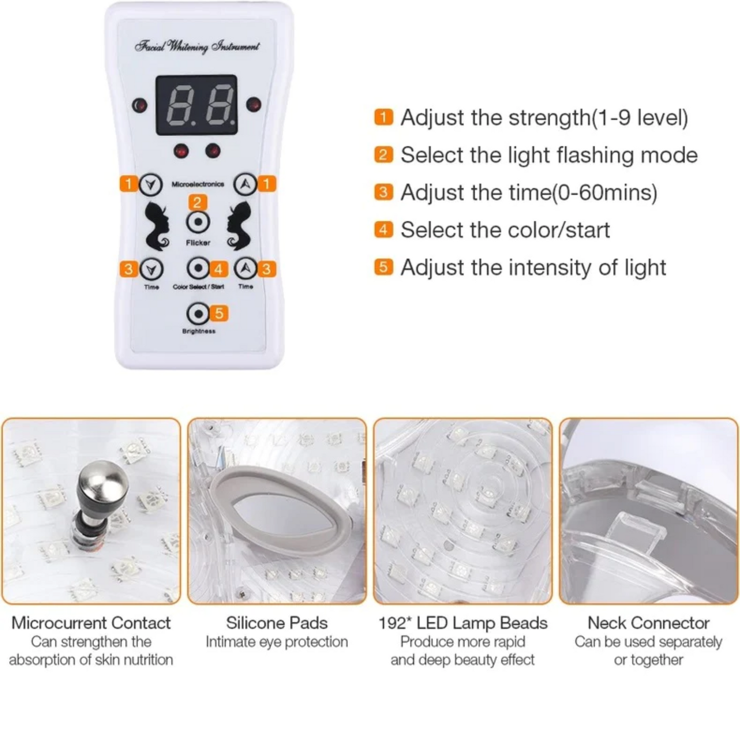 Rejuvenating 7 Color LED Face Mask With Neck Care