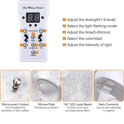 Rejuvenating 7 Color LED Face Mask With Neck Care