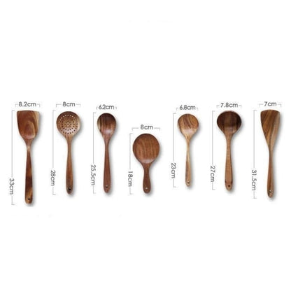 Natural Wood Cooking Utensil Set