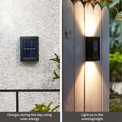 Solar Powered LED Outdoor Wall Light for Patio and Pathway