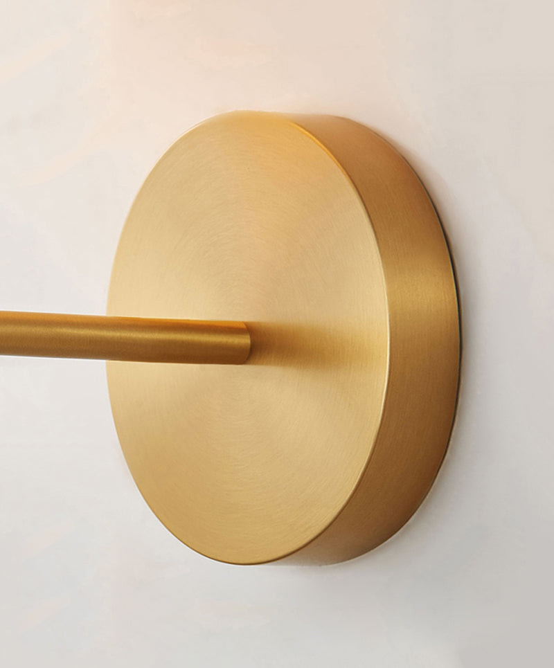 Bright Glass Globe LED Wall Light in Brass Finish
