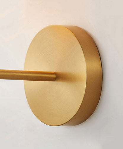 Bright Glass Globe LED Wall Light in Brass Finish