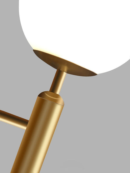 Bright Glass Globe LED Wall Light in Brass Finish