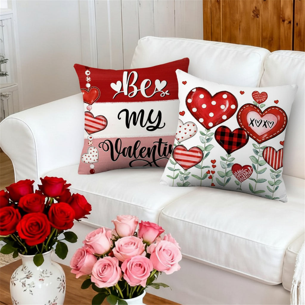 Lovely Valentine Heart Pattern Pillowcase Set