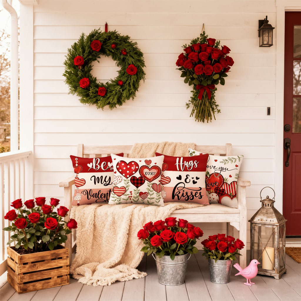 Lovely Valentine Heart Pattern Pillowcase Set
