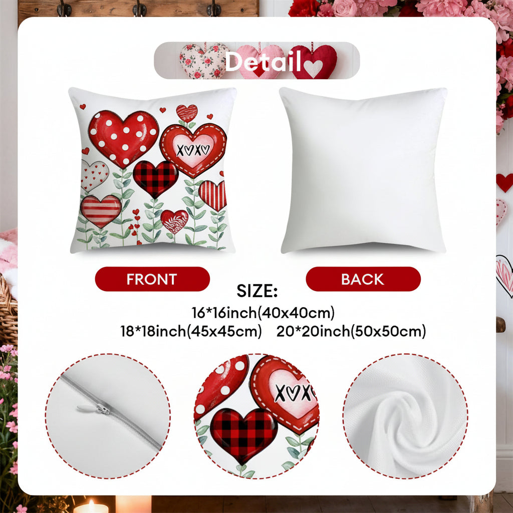 Lovely Valentine Heart Pattern Pillowcase Set