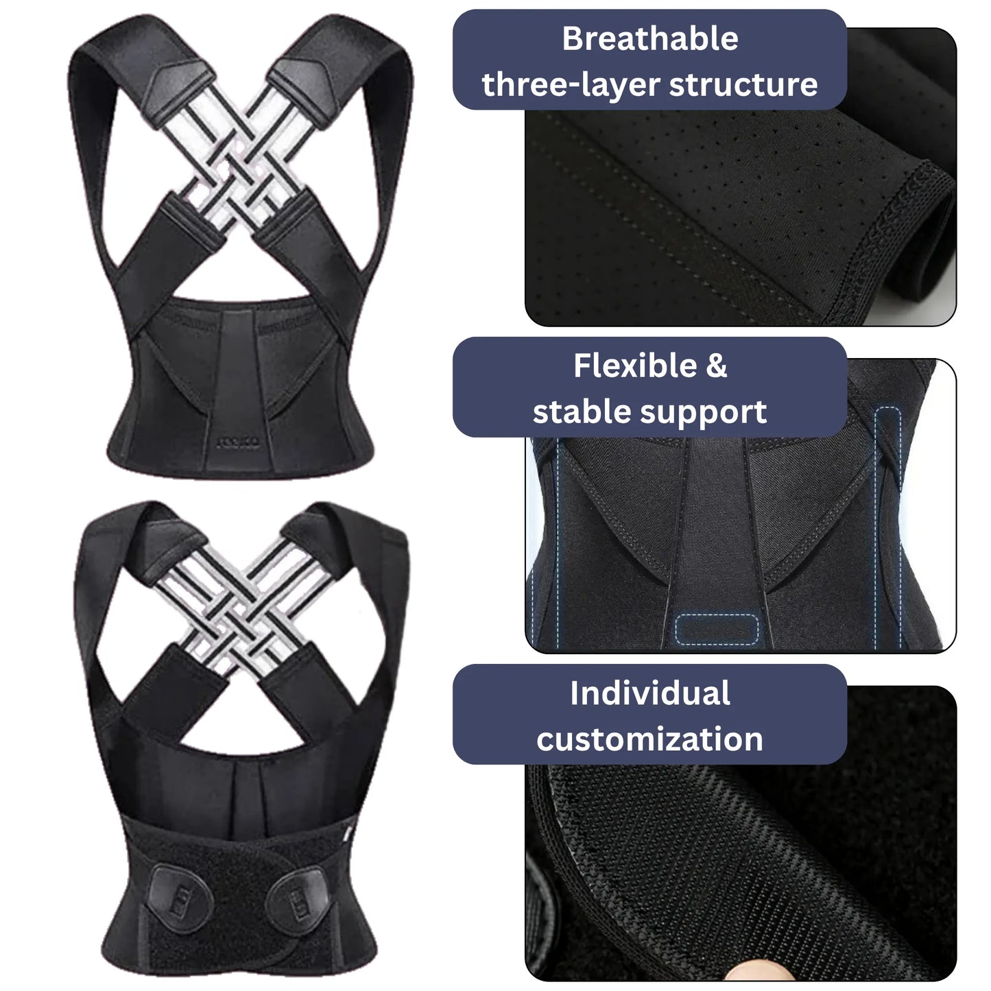Comfortable Posture Corrector Back Support Brace
