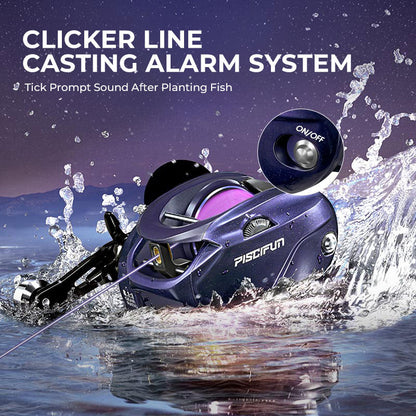 Durable Baitcast Fishing Reel with Clicker System