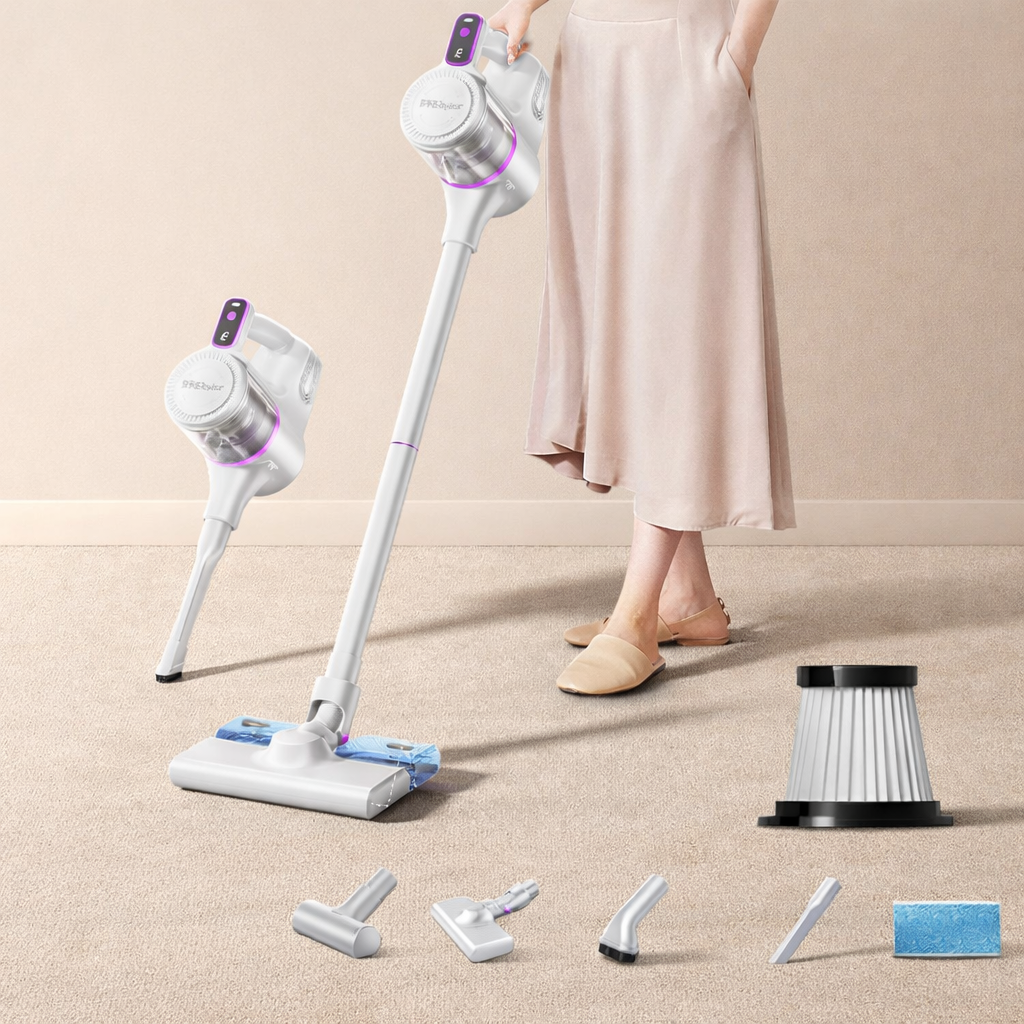 Cordless Handheld Vacuum with LED Light and Brush