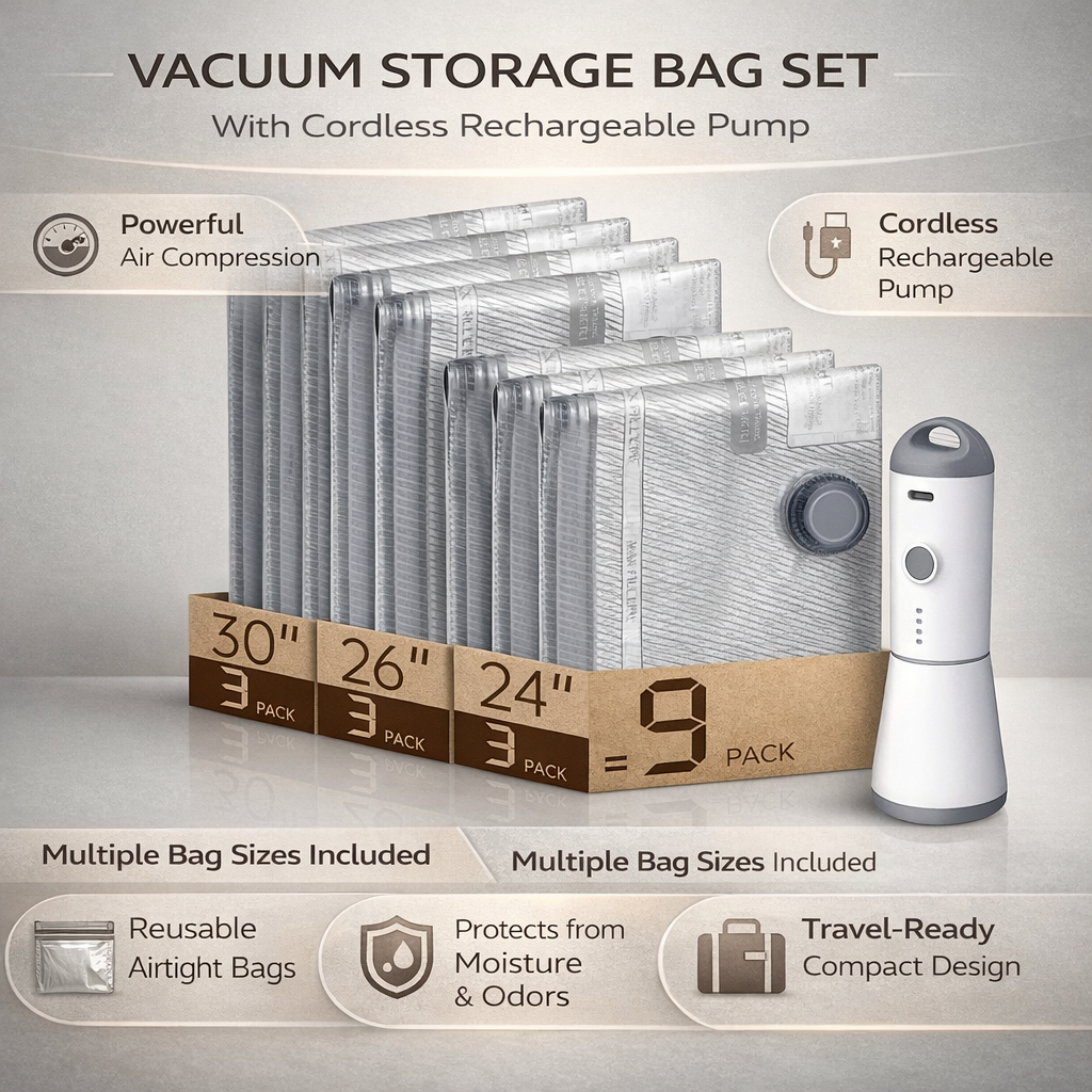 Space Saver Bags Portable Pump Travel Kit