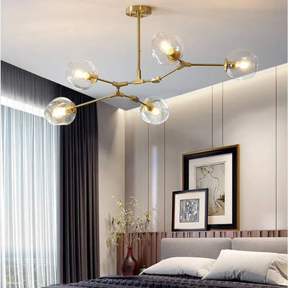 Sleek Glass Pendant Light With Modern Branching Arms
