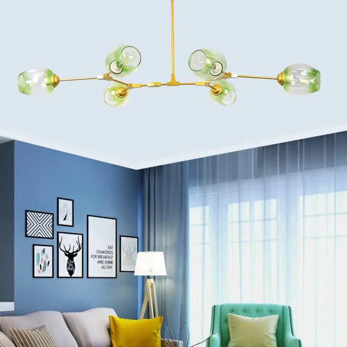 Sleek Glass Pendant Light With Modern Branching Arms