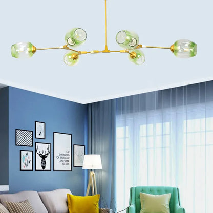 Sleek Glass Pendant Light With Modern Branching Arms