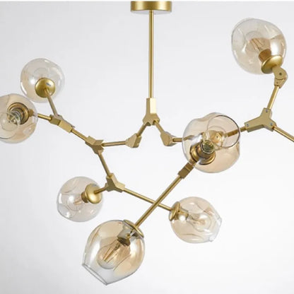Sleek Glass Pendant Light With Modern Branching Arms