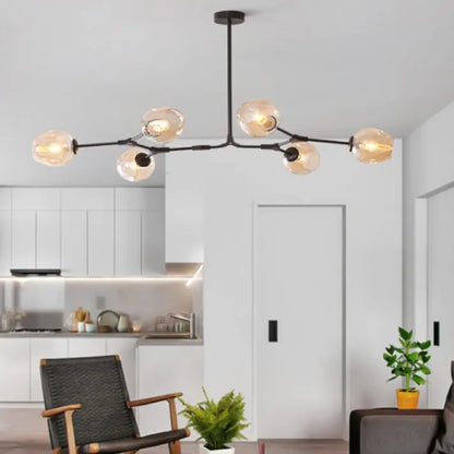 Sleek Glass Pendant Light With Modern Branching Arms