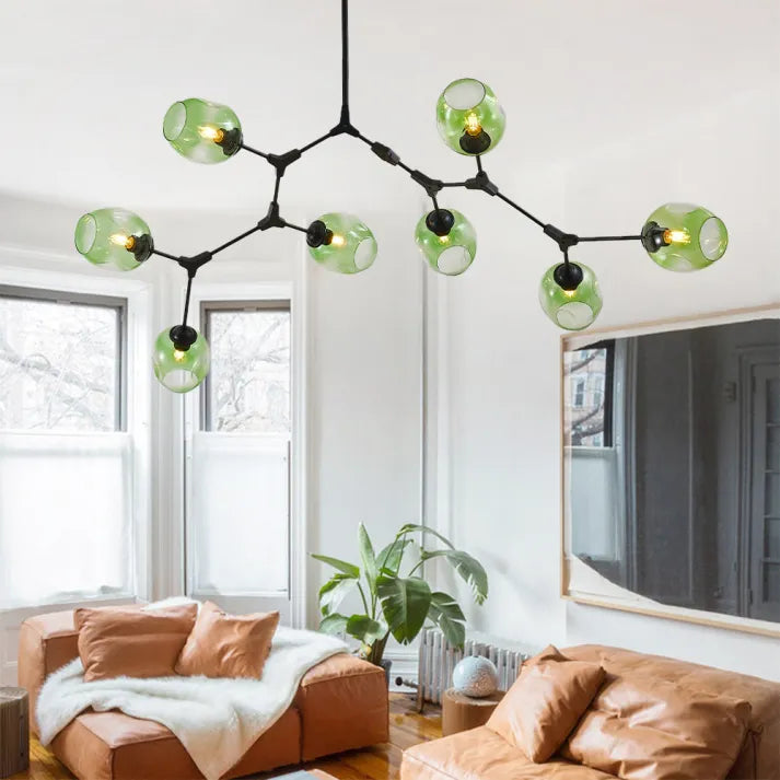 Sleek Glass Pendant Light With Modern Branching Arms