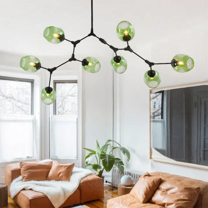 Sleek Glass Pendant Light With Modern Branching Arms