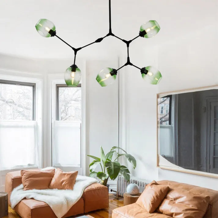Sleek Glass Pendant Light With Modern Branching Arms