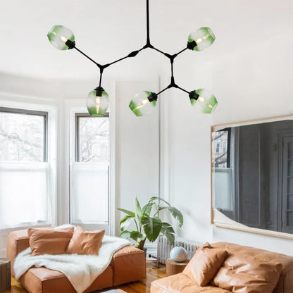 Sleek Glass Pendant Light With Modern Branching Arms
