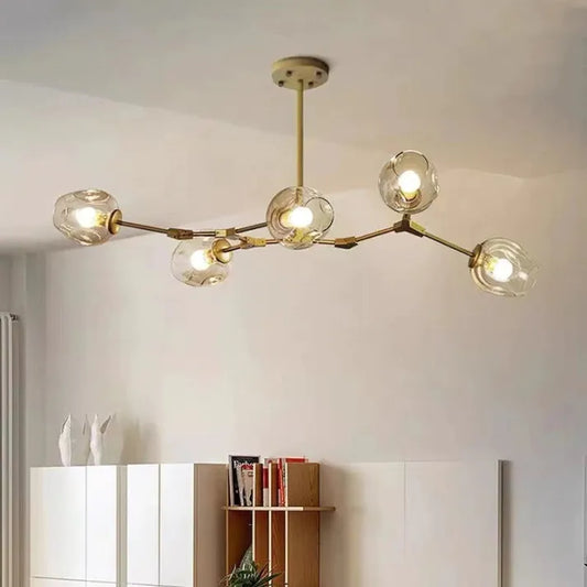 Sleek Glass Pendant Light With Modern Branching Arms - Lusomart