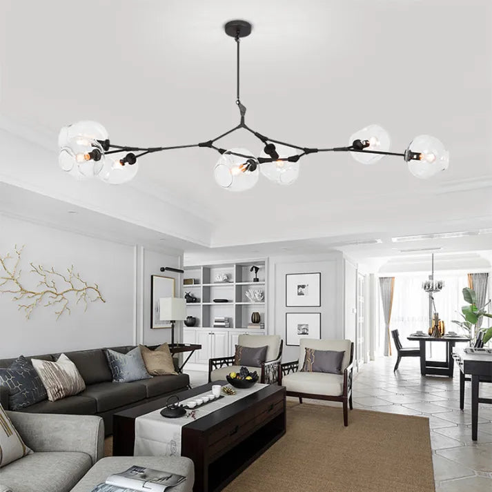Sleek Glass Pendant Light With Modern Branching Arms