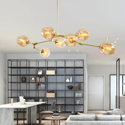 Sleek Glass Pendant Light With Modern Branching Arms