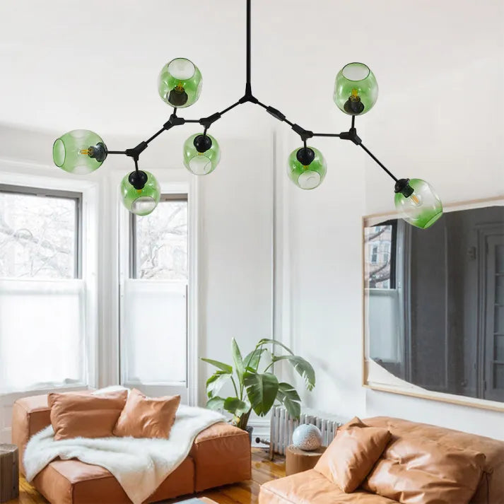 Sleek Glass Pendant Light With Modern Branching Arms