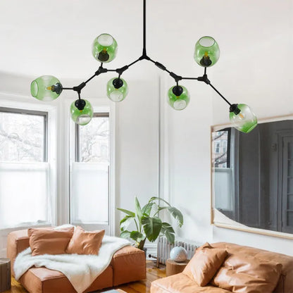 Sleek Glass Pendant Light With Modern Branching Arms