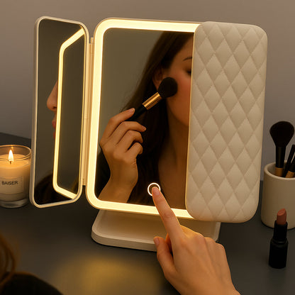 Portable LED Makeup Mirror with Adjustable Lights - Lusomart