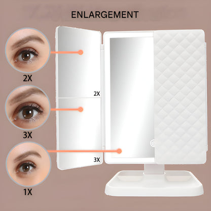 Portable LED Makeup Mirror with Adjustable Lights
