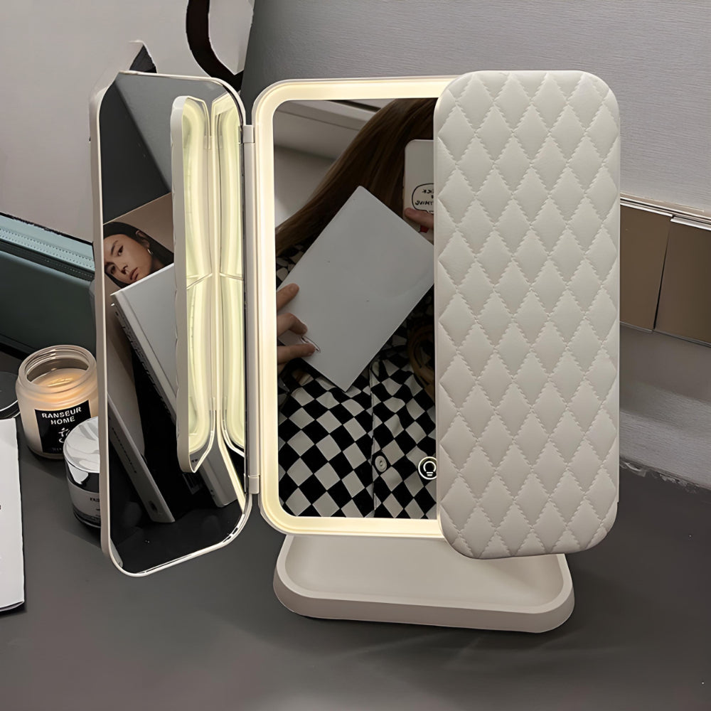 Portable LED Makeup Mirror with Adjustable Lights