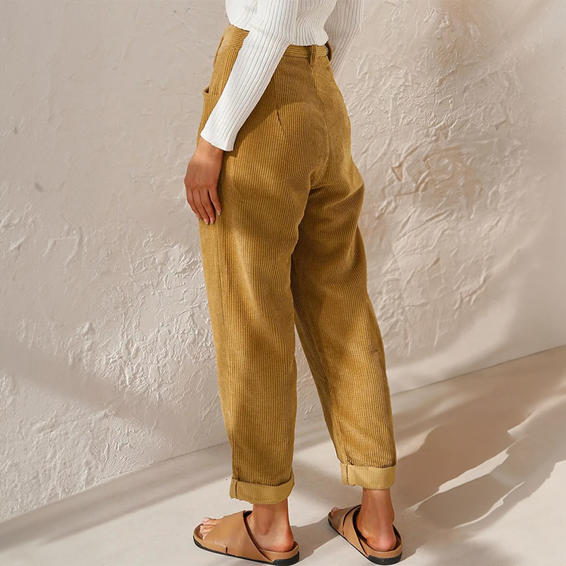 VelvetCords | Elegant High-Waisted Women's Corduroy Trousers 1