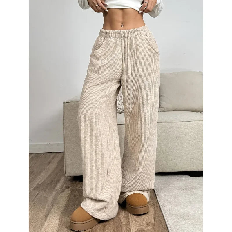 VelvetCrest | Chic Relaxed High-Waisted Corduroy Women's Trousers 1