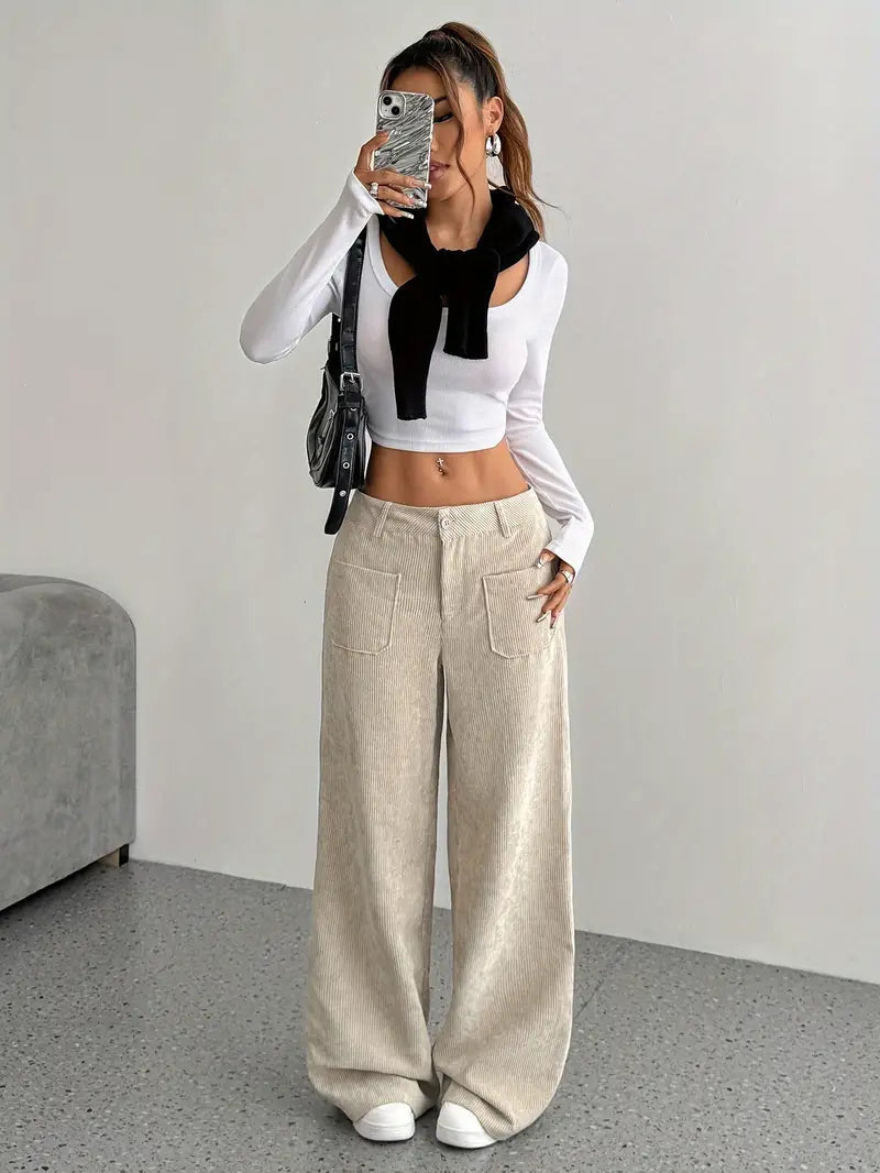 VelvetEase | Chic Comfortable High-Waisted Wide Leg Trousers 5