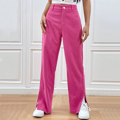 VelvetEase | Chic Modern Wide Leg Corduroy Trousers for Women 1