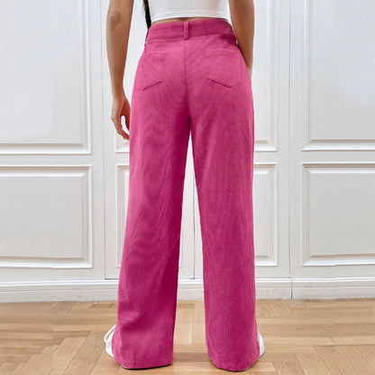 VelvetEase | Chic Modern Wide Leg Corduroy Trousers for Women 2