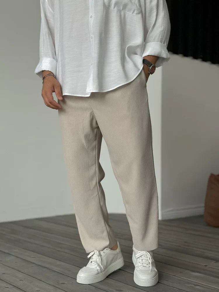 Soft Corduroy Relaxed Fit Mens Trousers - Lusomart