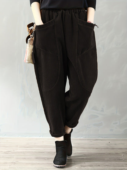 VelvetEase | Comfortable Stylish Women's Loose Fit Corduroy Trousers 1