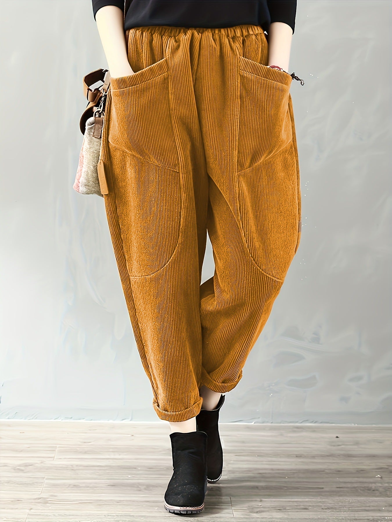 VelvetEase | Comfortable Stylish Women's Loose Fit Corduroy Trousers 2